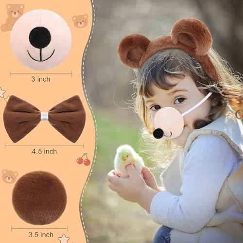 4 Pcs Harrycle Bear Cosplay Set Cute Bear Headband Accessories