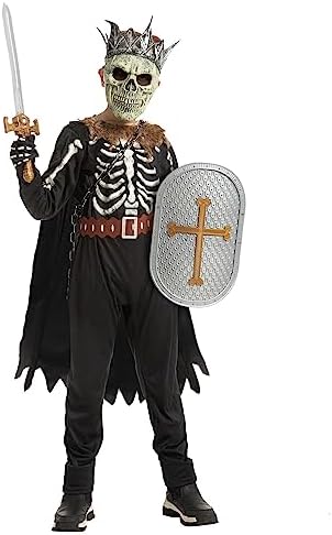 Skeleton Knight Costume for Spooktacular Halloween Kids - Dark Themed Party Costume