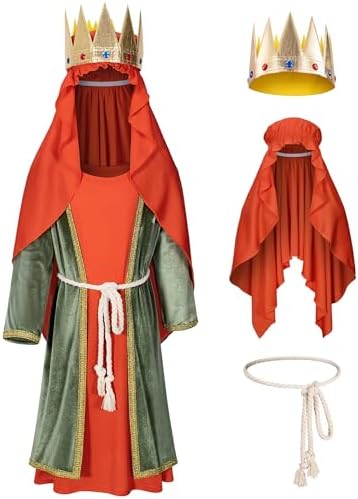 3 Wise Men Costume for Boys - Biblical Nativity Season Shirt Accessories