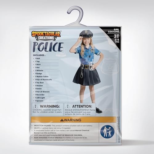 Spooktacular Halloween Police Officer Costume for Girls