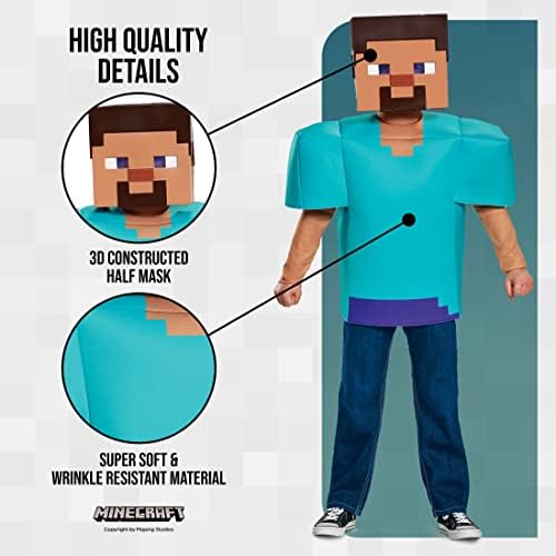 Steve Classic Minecraft Costume Multicolor Medium 7-8