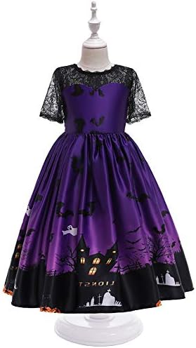 GIRLS Halloween Witch Costume Fancy Dress Up with Witch Hat