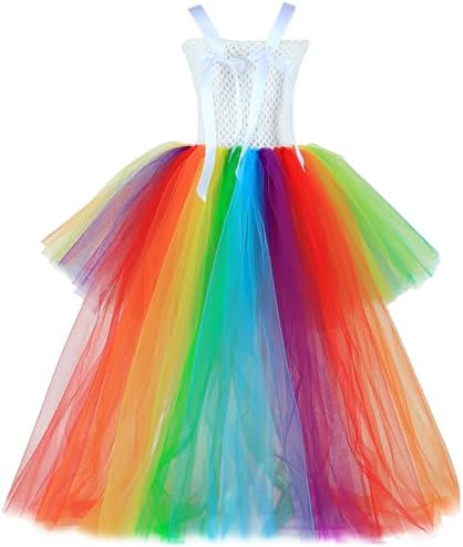 Elegant Handmade Girls Party Evening Dress with Train