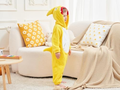 LOLANTA Dinosaur Shark Flannel Jumpsuit Kids Costume