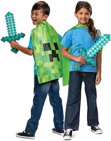 Pixelated Creeper Diamond Sword Costume Set