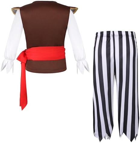 Kids Pirate Costume with Accessories Halloween Party Set for Boys