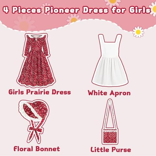 Aoiviss Pioneer Girls Colonial Prairie Dress