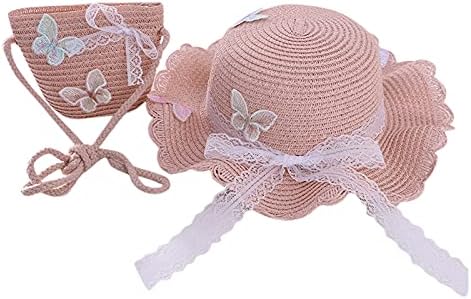2-8 Years Baby Butterfly Sunshade Hat with Straw Bag