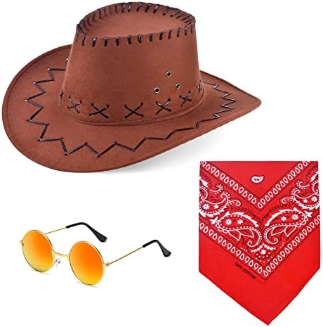 Kids Cowboy Cowgirl Costume 4PCS Set for Boys Girls Role Play