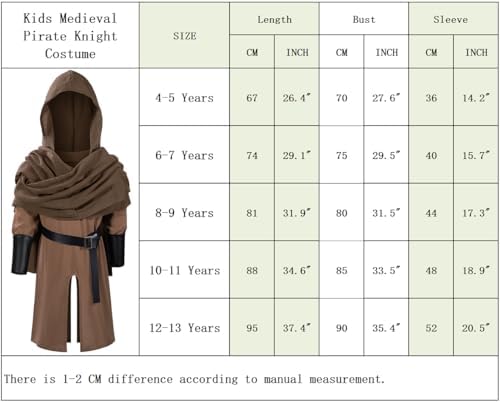 TOKYO REVENGERS Kids Medieval Renaissance Pirate Costume Knight Outfit