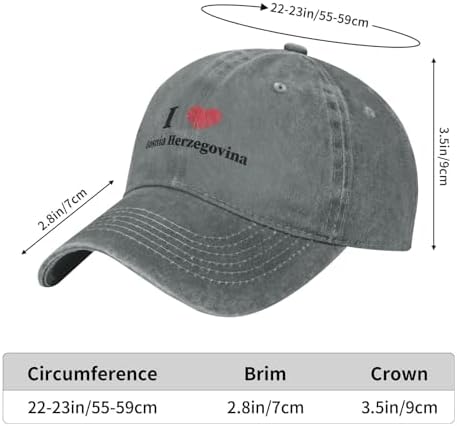 I Love Bosnia Herzegovina Adjustable Baseball Cap Men Women