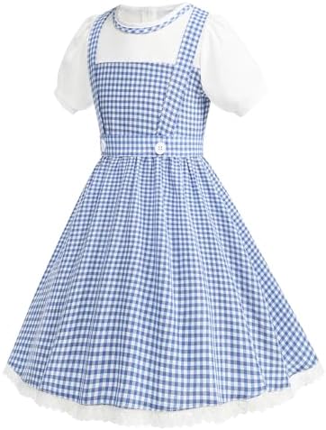 Girls Halloween Plaid Dress Up Costume