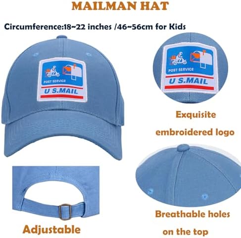 Mailman Costume Bucket HatPostman Bag 2 in 1 for Kids