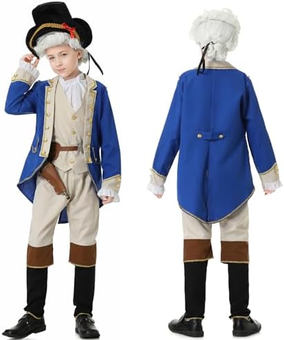 George Washington Kids Costume Boys Founding Father Costume Historical Sh