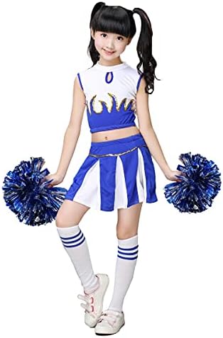 Lolanta Girls Cheerleader Costume Pleated Skirt Set w Pom Poms