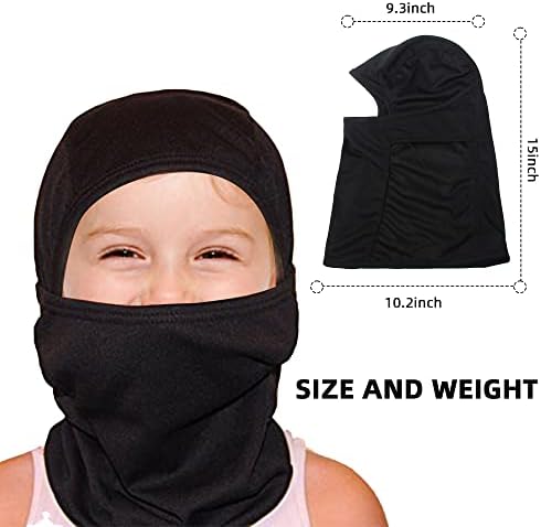 Black Youth Ski Mask Kids Warmers for Football and Hunting