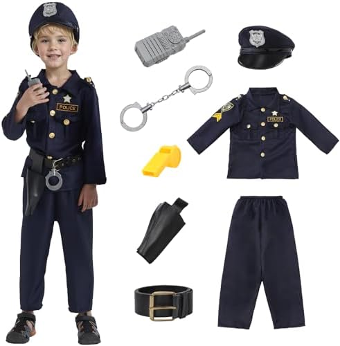 JCJ Police Costume for Kids Halloween Puzzle of Boys