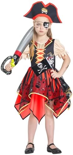 IKALI Girls Pirate Dress Fun Accessories