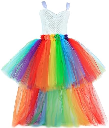 Elegant Handmade Girls Party Evening Dress with Train