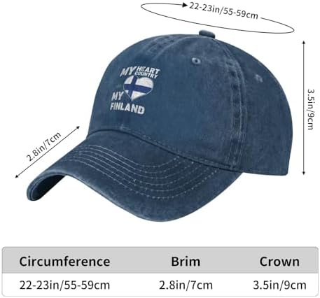 My Heart My Country My Finland Baseball Cap Durable Dad Hat