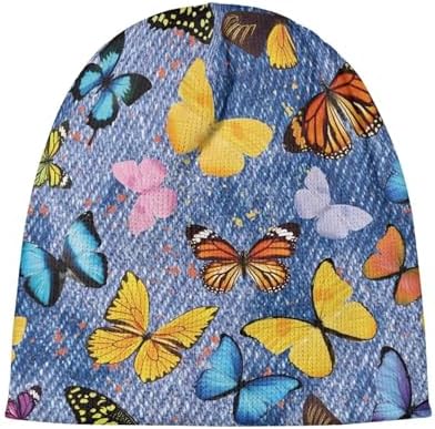 Parprinty Girls Butterfly Floral Knitted Beanie Hat