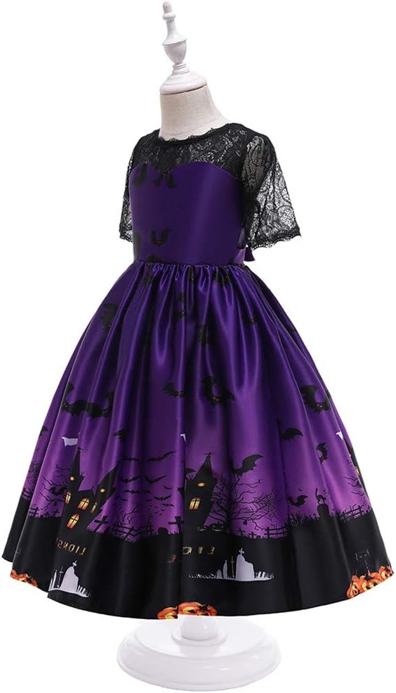 GIRLS Halloween Witch Costume Fancy Dress Up with Witch Hat