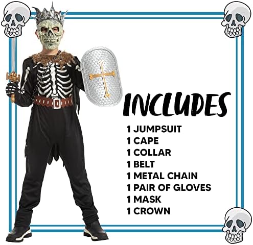 Skeleton Knight Costume for Spooktacular Halloween Kids - Dark Themed Party Costume
