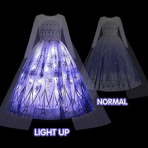 Princess Costume for Girls Light-Up Purple Dress Up