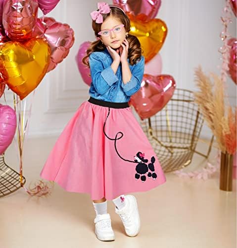 FAYBOX 1950s Poodle Skirt Costume Set for Girls 1