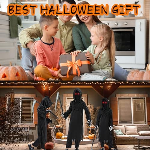 Onory Halloween Costume Kids Grim Reaper Costume Scary Halloween Party Favors