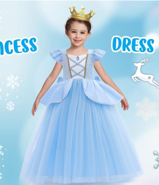 WYB Princess Halloween Costume Dress with Accessories for Girls 4-12