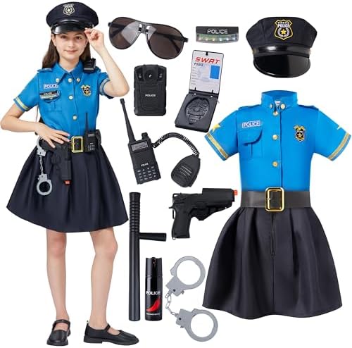 Spooktacular Halloween Police Officer Costume for Girls
