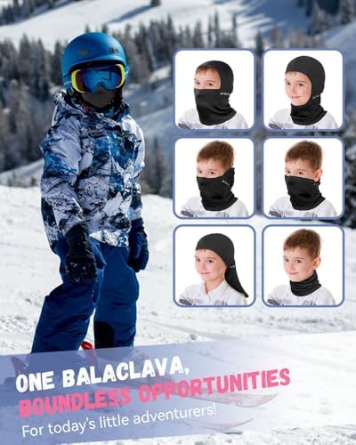 Hikenture Kids Balaclava Ski Mask - Fleece Hood with Helmet Liner