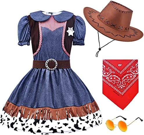 Kids Cowboy Cowgirl Costume 4PCS Set for Boys Girls Role Play