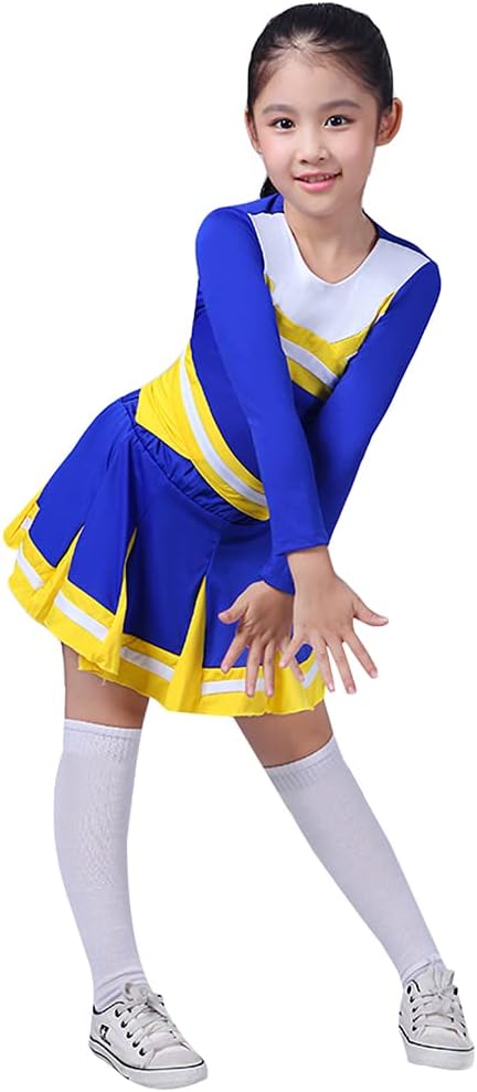 Achiyi Little Girls 2-Piece High School Cheerleading Uniform Costume