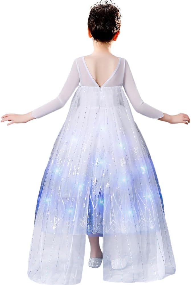 Latocos Light Up Princess 7PC Set for Girls Kids Princess Dress Up