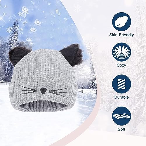 Winter Cat Ears Beanie for Girls