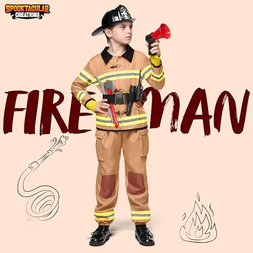 Spooktacular Creations Halloween Boys Fireman Costume Halloween Invite Friends