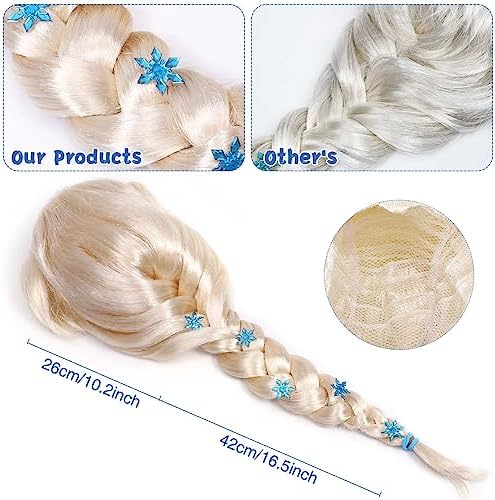 GC Elsa Princess Costume Dress with Wig and Cape