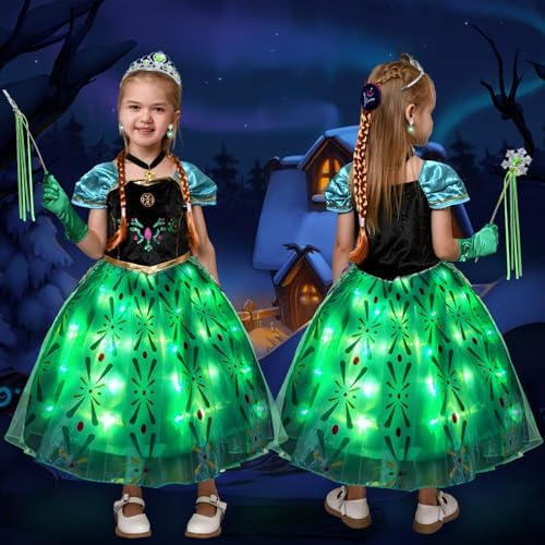 Latocos 10-Piece Glow-in-the-Dark Princess Costume Set for Girls