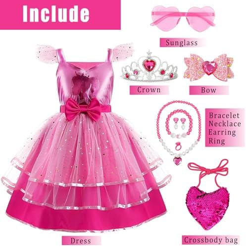 WYB Girls Costume Dress with Crown and Accessories