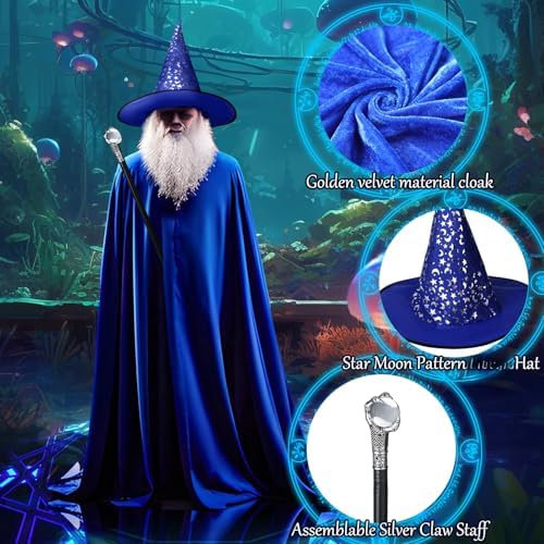 Hicarer Halloween Wizard Costume Set for Adults