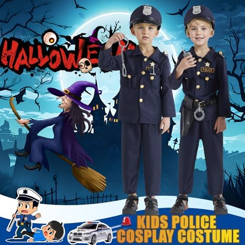 JCJ Police Costume for Kids Halloween Puzzle of Boys