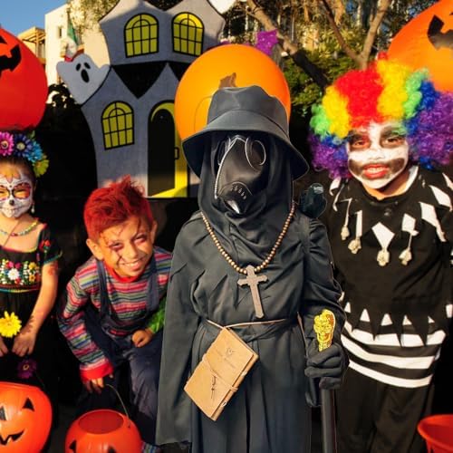 SENLI Plague Doctor Costume for Kids 9 in 1 Halloween Set
