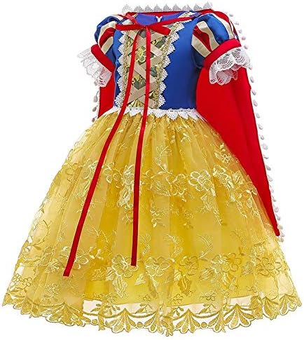 REXREII Girls Princess Snow White Costume Fancy Dress