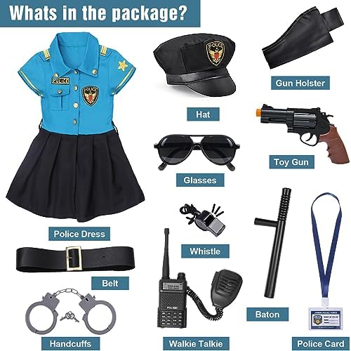 Girls Police Costume Kids Halloween