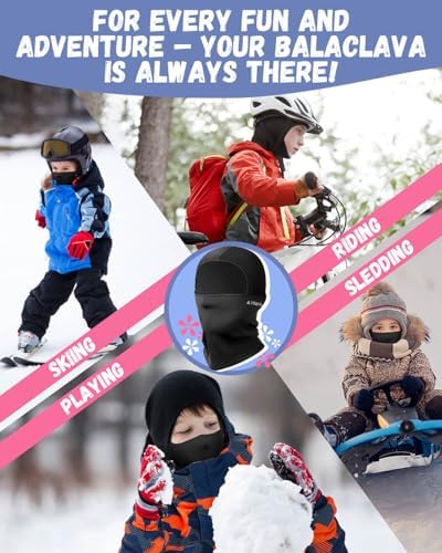 Hikenture Kids Balaclava Ski Mask - Fleece Hood with Helmet Liner