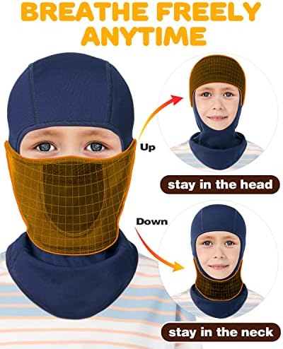 Venswell Breathable Kids Ski Mask Movable Face Part for Boys Girls