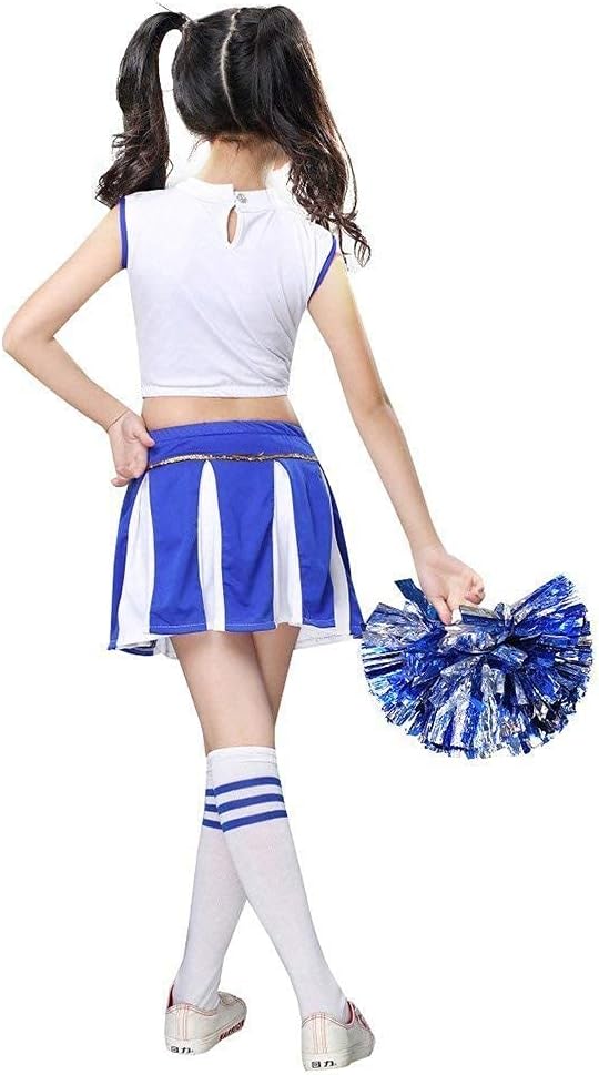 Lolanta Girls Cheerleader Costume Pleated Skirt Set w Pom Poms