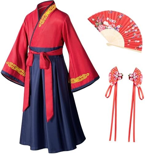 Elibelle - Asian Kids Kimono Robe Dress Traditional Japanese Costumes for Girls
